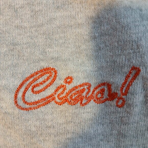 Banana Republic Factory Women's Crew Neck CIAO Sweater Gray / Orange Trim - Picture 5 of 8